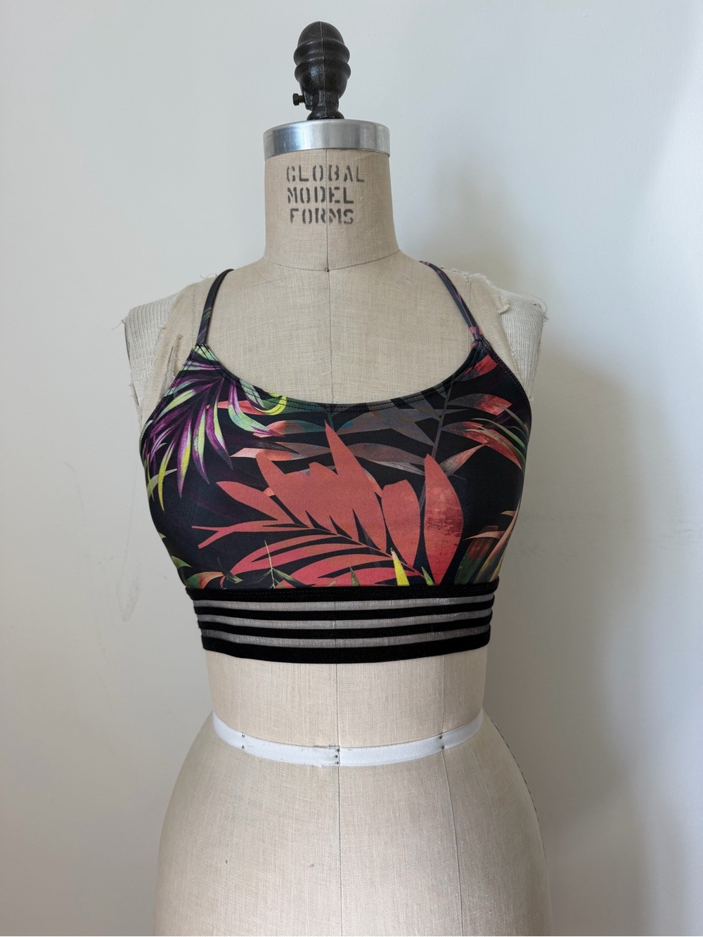 Onzie Black Tropical Leaf Sports Bralette